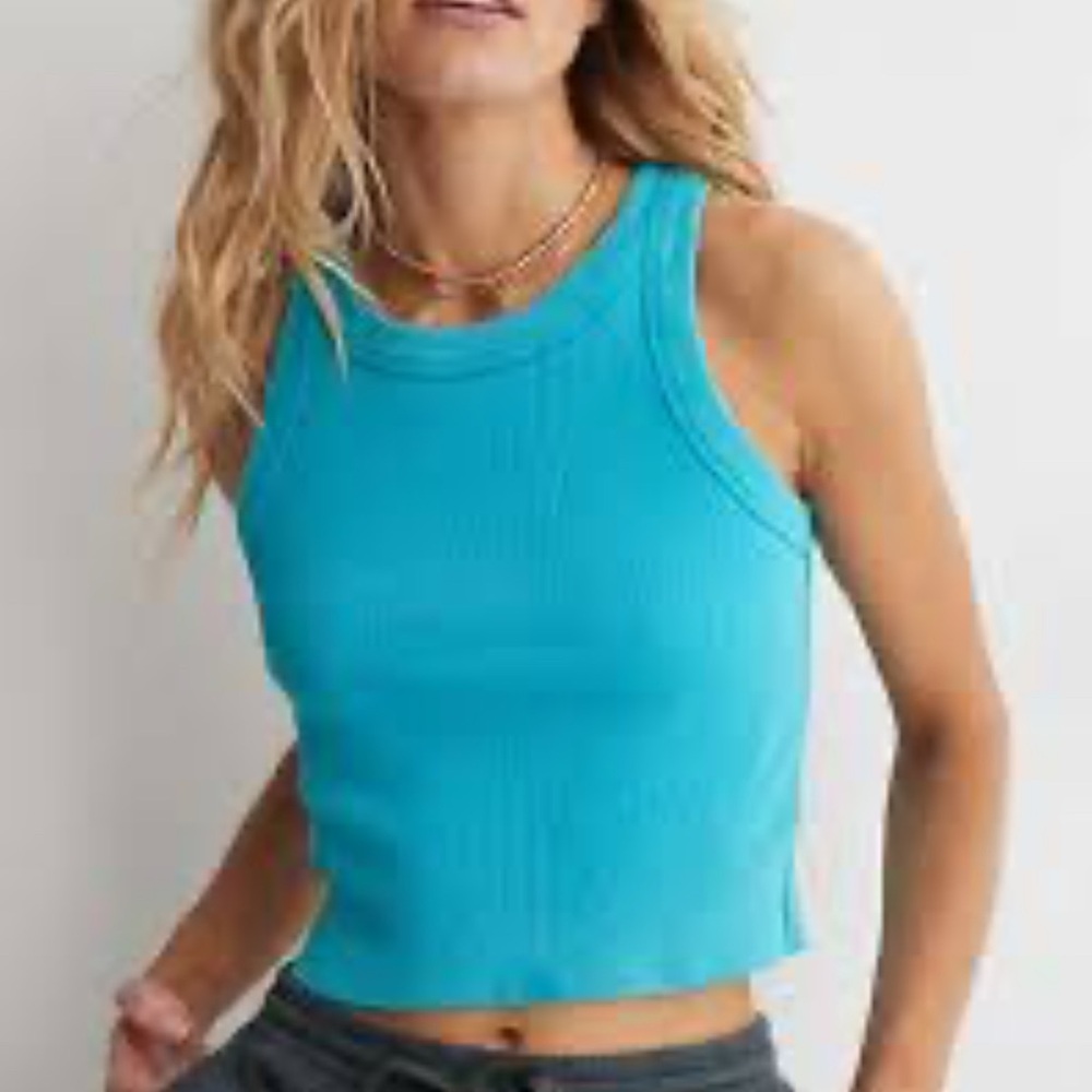 Aerie Vibrant Blue Ribbed Tank